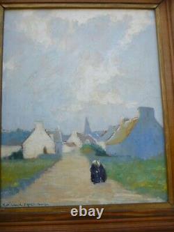 Oil On Wood Alexandre Gaillard Deschamps Saint Julien Quiberon Morbihan