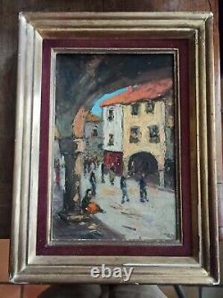 Oil On Wood By Maurice Vaumousse 1876-1961 Como Italy