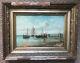 Oil On Wood Nineteenth View Of The Arcachon Basin Framed
