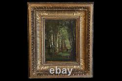 Oil On Wood Panel, 19th Century Gilded Wood Frame / Oil On Panel, Guilded Wood