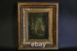 Oil On Wood Panel, 19th Century Gilded Wood Frame / Oil On Panel, Guilded Wood