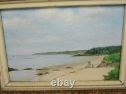 Oil On Wood Panel Signed Rebière By The Sea 1943