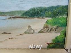 Oil On Wood Panel Signed Rebière By The Sea 1943