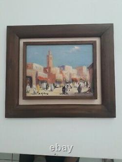 Oil On Wood Panel Signee B Orientalist Retaux Marrakech