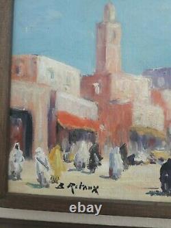 Oil On Wood Panel Signee B Orientalist Retaux Marrakech