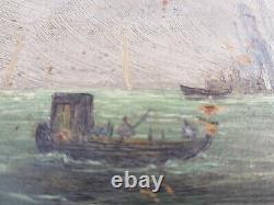 Oil On Wood Venice Signed Alain Bonnaud, End 18th (artist Cote Akoun)