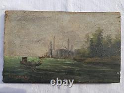 Oil On Wood Venice Signed Alain Bonnaud, End 18th (artist Cote Akoun)