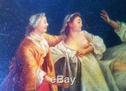 Oil On Wood-lancret-lafontaine-louvre-boisfremont-18th. French Painting