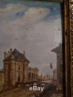 Oil On Wood (round Nestle) Signed In Paris