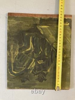 Oil Painting Cardboard Wood 1950 Expressionist Expressionism To Identify