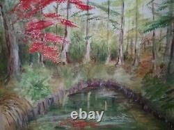 Oil Painting On Canvas Sub-bois Signed Lysis Montalto
