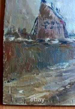 Oil Painting On Panel 19th A Identify Rural Scene Oil Panel 19th