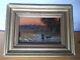 Oil Painting On Wood 18th Shepherd Landscape With Framed Sheep