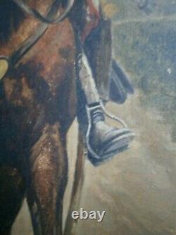 Oil Painting On Wood 19 ° S 1st Cavalry Military Empire Napoleon Deco Old