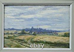 Oil Painting On Wood Beginning 20th Landscape Saint-cyr-sous-dourdan Le Pont Rué
