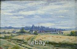 Oil Painting On Wood Beginning 20th Landscape Saint-cyr-sous-dourdan Le Pont Rué