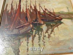 Oil Painting On Wood By Lucien De Decker 1932 -zeebrugge Belgium/belgium