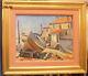 Oil Painting On Wood Signed Raissac District Of Souras Bas Sete 1946
