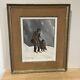 Oil Painting Panel On Wood Signed Charles Cuzin Grandfather Son Snowy Landscape