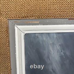 Oil Painting Panel on Wood Signed Charles Cuzin Grandfather Son Snowy Landscape