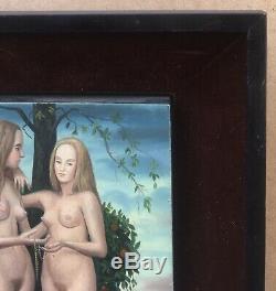 Oil Painting Portrait Nude Landscape Women Primitive Quellier André (1925-2010)