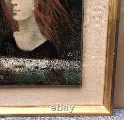 Oil Painting Portrait Woman Rousse Frame Mrs. Mouton Dite Tes 1964