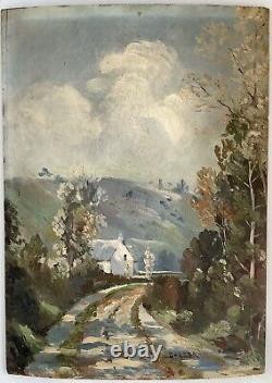 Oil Painting by Lucien Daleza Landscape House Near the River