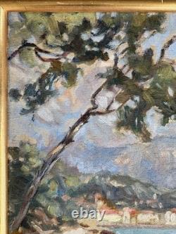 Oil Painting of a Mediterranean Coastal Seascape in Menton