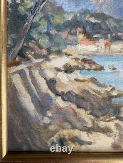 Oil Painting of a Mediterranean Coastal Seascape in Menton
