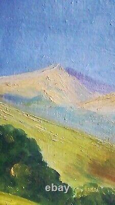 Oil Painting on Antique Wood Basque Country Ciboure Signed Siette Eniberg Early 20th Century