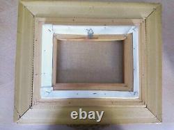 Oil Painting on Canvas 20th Century Fisherman Boats Gilded Wood Frame