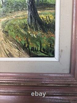 Oil Painting on Canvas MAU LOUIS Riverside + Wooden Frame #A217