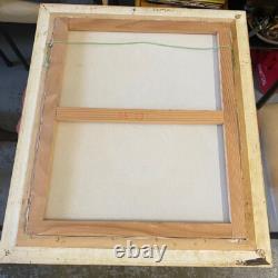 Oil Painting on Canvas Portrait of Clown Framed in Gilded Wood