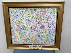 Oil Painting on Canvas Signed Armand Bouvier Fauvism Style Walkers Under the Woods