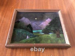 Oil Painting on Panel GEORGES BRAEM The Valley + Wooden Frame #A700