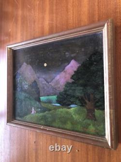 Oil Painting on Panel GEORGES BRAEM The Valley + Wooden Frame #A700
