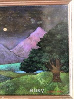Oil Painting on Panel GEORGES BRAEM The Valley + Wooden Frame #A700