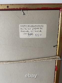 Oil Painting on Paper by Marcel Juillard Poppy Fields Gold Framed #C800