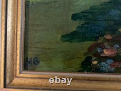 Oil Painting on Wood 1960 Flower Flowers Tree Garden Nature Landscape Painting