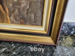 Oil Painting on Wood Boy in Orange Canvas Signed