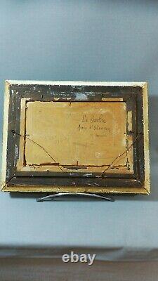 Oil Painting on Wood Early 20th Century Signed R. Grenier Bucolic Landscape of Sarthe