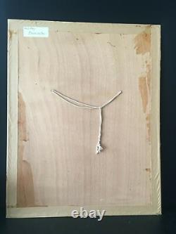 Oil Painting on Wood Fire Flowers Signed René Lévy Dated 04.1995