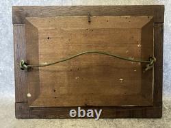 Oil Painting on Wood Marine. Fishing. Sailboat. Rowboat. Night Moon 1900