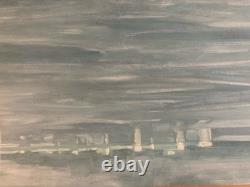 Oil Painting on Wood Panel, Marine Ship, Frigate, Sea Race, Ocean Art