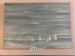 Oil Painting on Wood Panel, Marine Ship, Frigate, Sea Race, Ocean Art