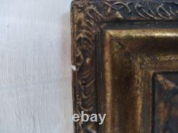 Oil Painting on Wood Panel Snowy Village Double Frame with Corner Fillers