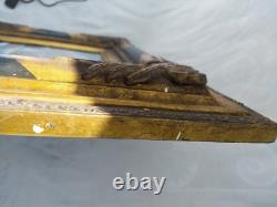 Oil Painting on Wood Panel Snowy Village Double Frame with Corner Fillers