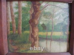 Oil Painting on Wood Signed Menard 1922