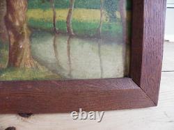 Oil Painting on Wood Signed Menard 1922