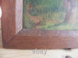 Oil Painting on Wood Signed Menard 1922
